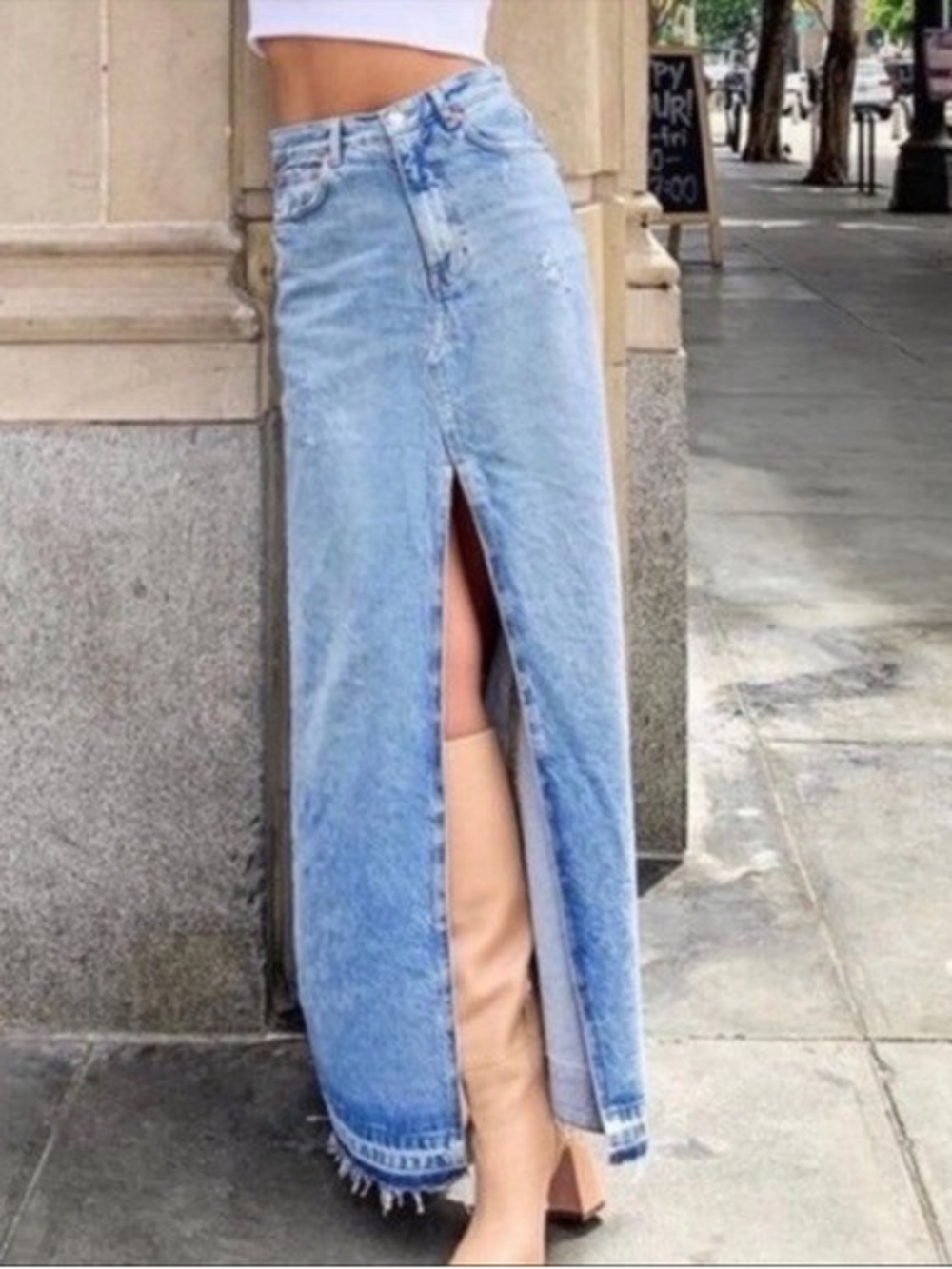 Zara Maxi Denim Skirt - Medium